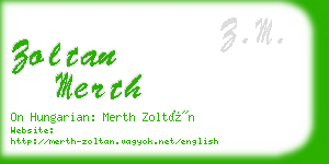 zoltan merth business card